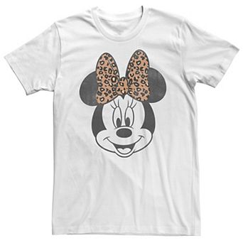 Big & Tall Disney Minnie Mouse Leapord Print Bow Portrait Tee