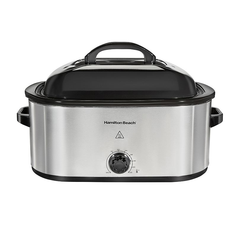 Hamilton Beach Roaster Oven 22qt 32215G: Slow Cooker & Turkey Roaster, 1450W, Dishwasher-Safe Parts, Black