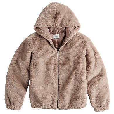 Women's Nine West Faux Fur Zip Up Hoodie