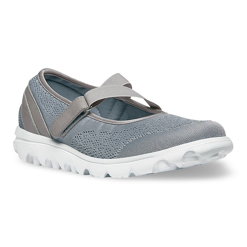 Propet TravelActiv Women's Mary Jane Walking Shoes, Size: 12 Wide, Silver