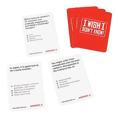 I Wish I Didn't Know! Trivia You'll Never Forget Adult Card Game