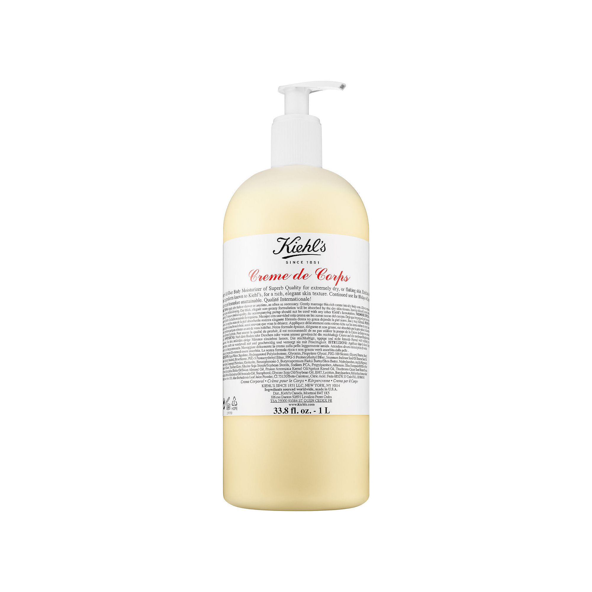 Kiehls Since 1851 Creme de Corps Refillable Hydrating Body Lotion with Squ