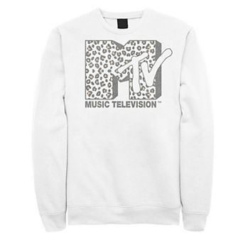 Men's MTV Music Television Cheetah Print Logo Fill Sweatshirt