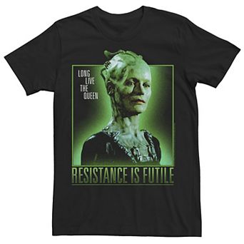 Men's Star Trek First Contact Borg Queen Green Hue Portrait Tee