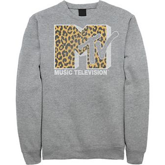 Men's MTV Logo Cheetah Print Sweatshirt