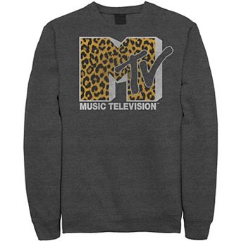 Men's MTV Logo Cheetah Print Sweatshirt