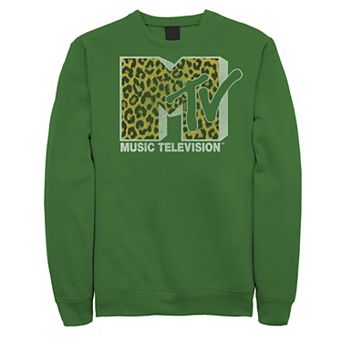 Men's MTV Logo Cheetah Print Sweatshirt