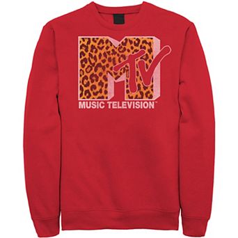 Men's MTV Logo Cheetah Print Sweatshirt