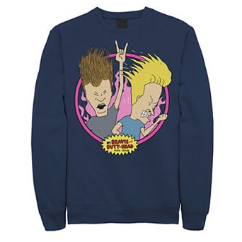 Men's Beavis & Butthead Rock N Roll Circle Portrait Sweatshirt