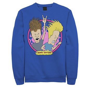 Men's Beavis & Butthead Rock N Roll Circle Portrait Sweatshirt