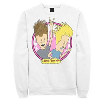 Men's Beavis & Butthead Rock N Roll Circle Portrait Sweatshirt