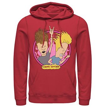 Men's Beavis And Butthead Rock N Roll Circle Portrait Hoodie