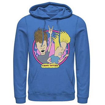Men's Beavis And Butthead Rock N Roll Circle Portrait Hoodie