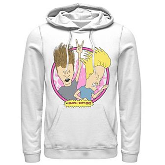 Men's Beavis And Butthead Rock N Roll Circle Portrait Hoodie