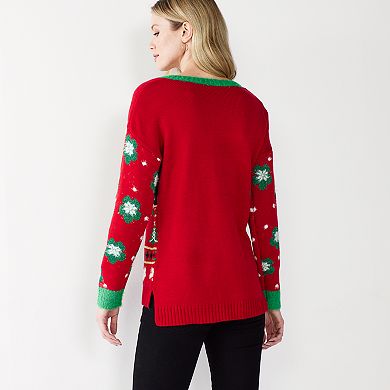 Women's Celebrate Togehter™ Long Sleeve Crewneck Christmas Sweater