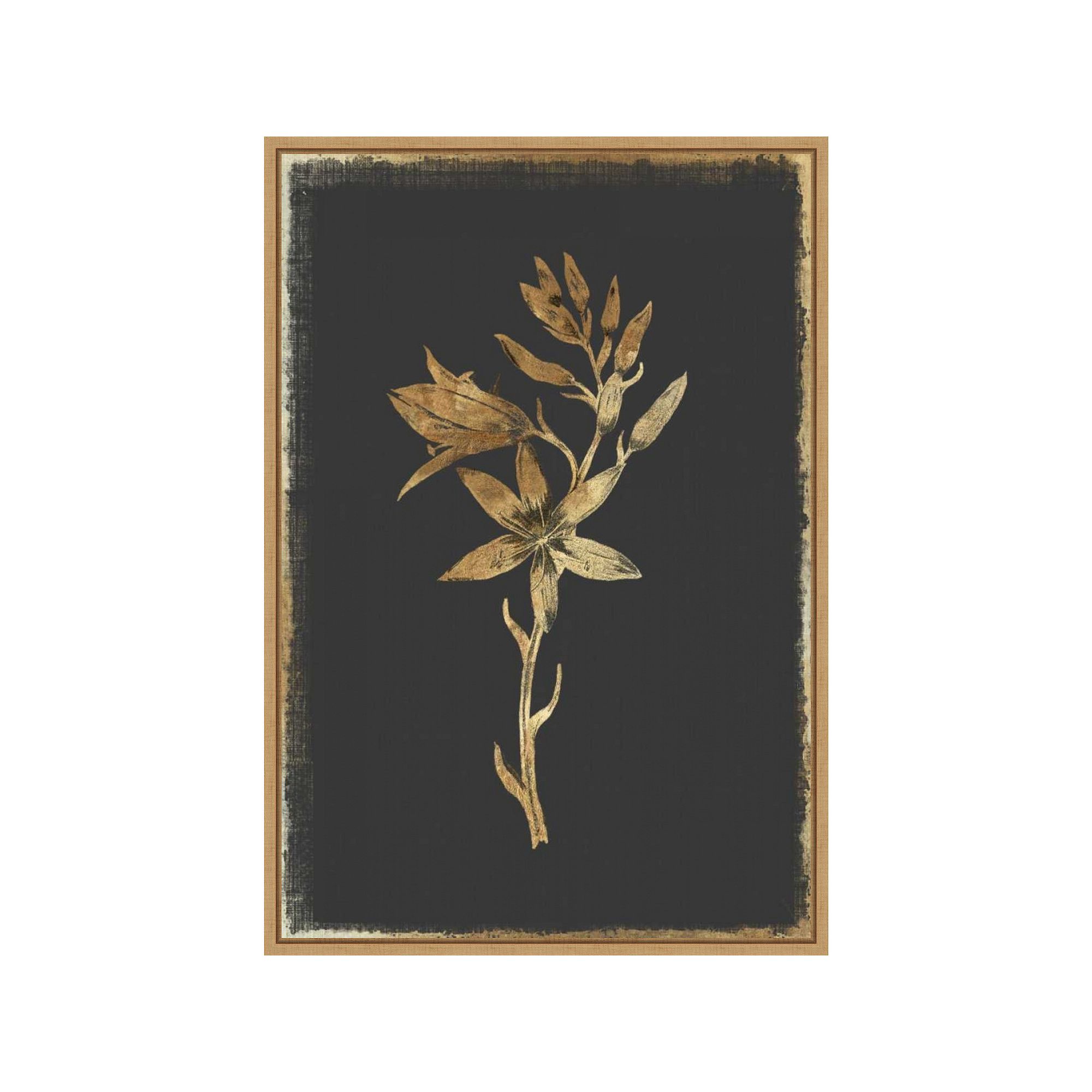 Amanti Art Wild Hyacinth Framed Canvas Wall Art, Brown