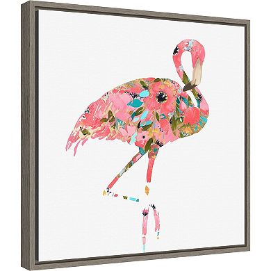 Amanti Art Summer Glow Pink Flamingo Framed Canvas Wall Art