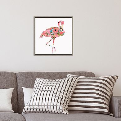 Amanti Art Summer Glow Pink Flamingo Framed Canvas Wall Art