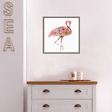 Amanti Art Summer Glow Pink Flamingo Framed Canvas Wall Art