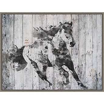 Amanti Art Running Horse Framed Canvas Wall Art