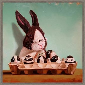 Amanti Art Going Dutch Rabbit Framed Canvas Wall Art