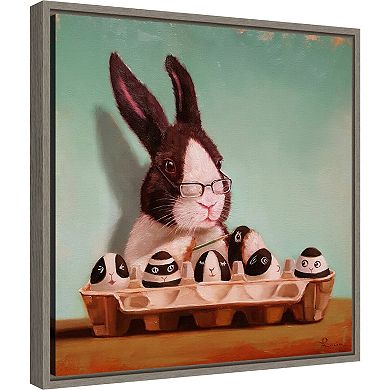 Amanti Art Going Dutch Rabbit Framed Canvas Wall Art