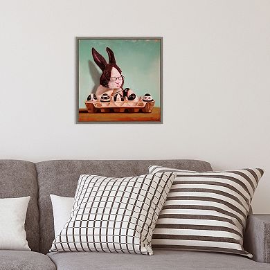 Amanti Art Going Dutch Rabbit Framed Canvas Wall Art