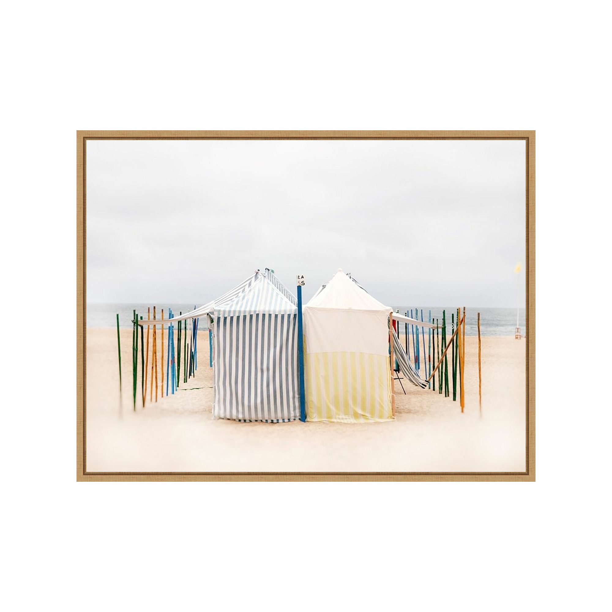 Amanti Art Seaside 5 Beach Framed Canvas Wall Art, Brown