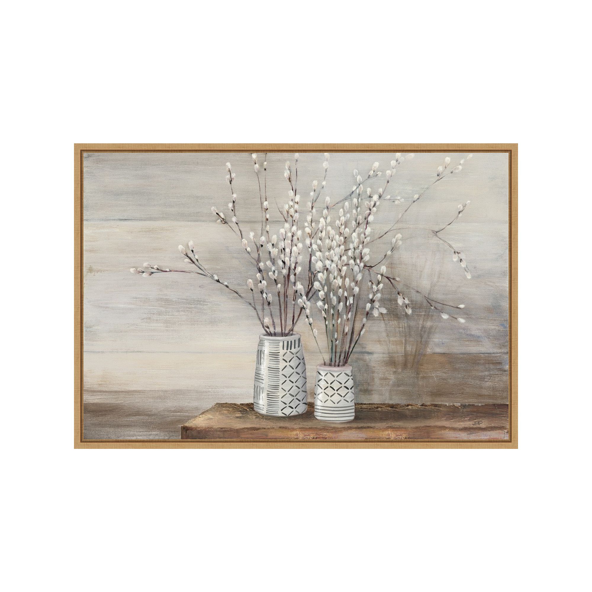 Amanti Art Willow Still Life Framed Canvas Wall Art, Brown