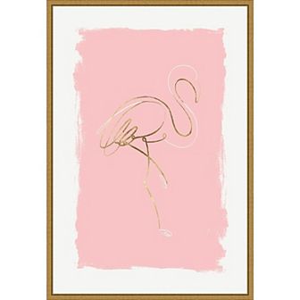 Amanti Art Graceful Bird I Flamingo Framed Canvas Wall Art
