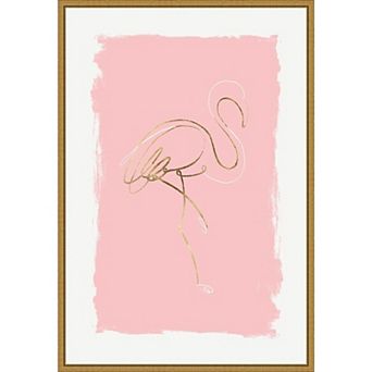 Amanti Art Graceful Bird I Flamingo Framed Canvas Wall Art