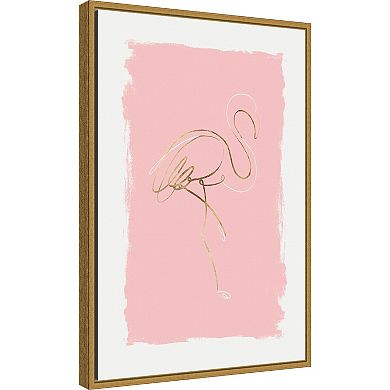 Amanti Art Graceful Bird I Flamingo Framed Canvas Wall Art