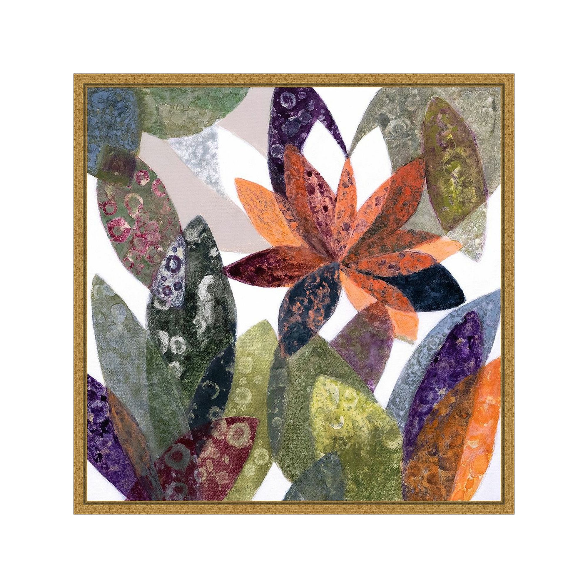 Amanti Art Melodia Otonal Floral Framed Canvas Wall Art, Gold