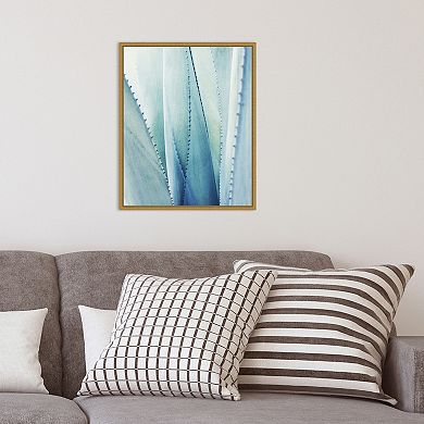 Amanti Art Pale Blue Agave Succulent No. 1 Framed Canvas Wall Art