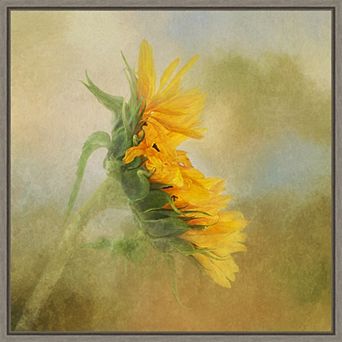 Amanti Art Fading Sunflower Framed Canvas Wall Art