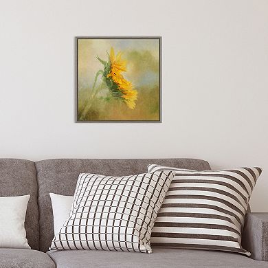 Amanti Art Fading Sunflower Framed Canvas Wall Art