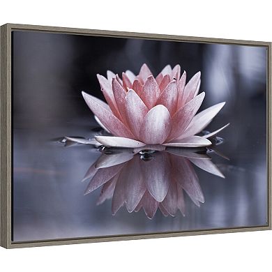 Amanti Art Padmasana Lotus Flower Framed Canvas Wall Art