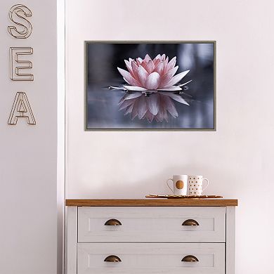 Amanti Art Padmasana Lotus Flower Framed Canvas Wall Art