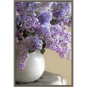 Amanti Art Lilac Flowers Framed Canvas Wall Art