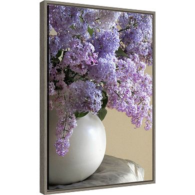 Amanti Art Lilac Flowers Framed Canvas Wall Art