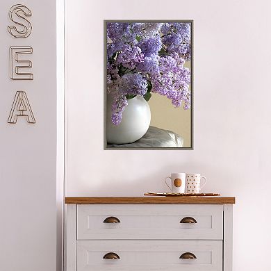 Amanti Art Lilac Flowers Framed Canvas Wall Art