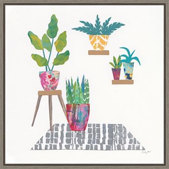 Amanti Art Namaste Houseplants V Framed Canvas Wall Art