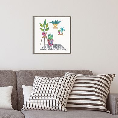 Amanti Art Namaste Houseplants V Framed Canvas Wall Art