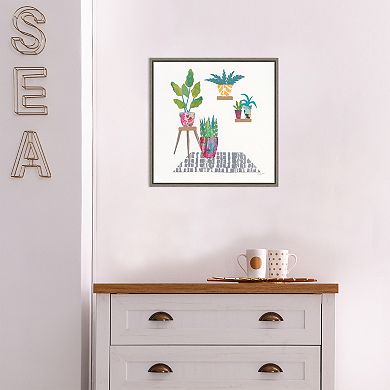 Amanti Art Namaste Houseplants V Framed Canvas Wall Art