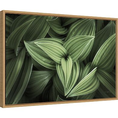 Amanti Art Corn Lily Green Leaves II Framed Canvas Wall Art