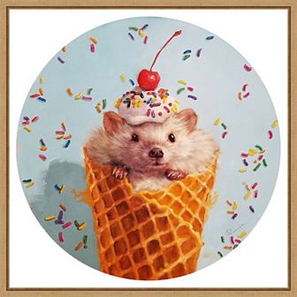 Amanti Art Sprinkled Hedgehog Framed Canvas Wall Art