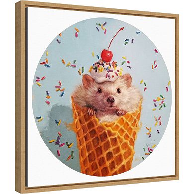 Amanti Art Sprinkled Hedgehog Framed Canvas Wall Art