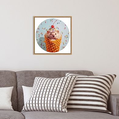 Amanti Art Sprinkled Hedgehog Framed Canvas Wall Art