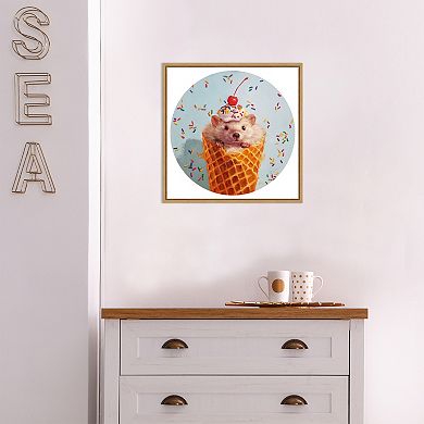 Amanti Art Sprinkled Hedgehog Framed Canvas Wall Art