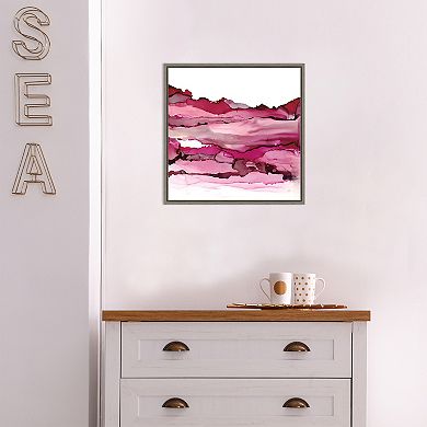 Amanti Art Pink Mountain Landscape II Framed Canvas Wall Art